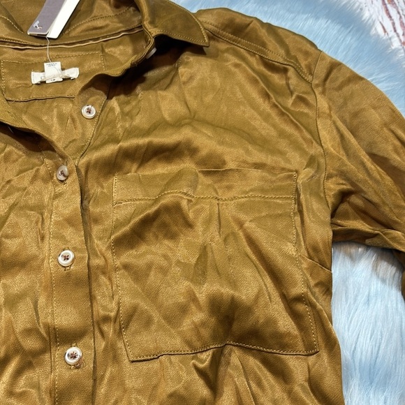 NWT Anthropologie Pilcro Long Sleeve Silky Mini Dress sz 2 - Picture 4 of 13